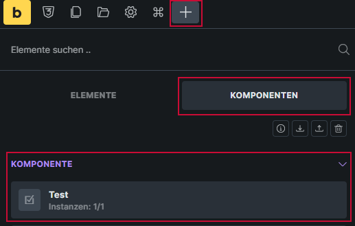 Komponente in Seite einfügen