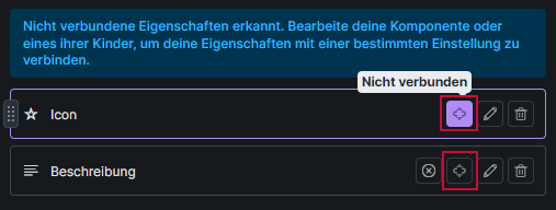 Eigenschaft Verbindungsicon